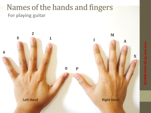 DUYAN Print 02 - Names of the hands and fingers - for guitar