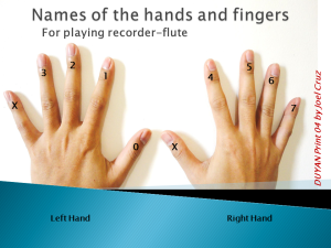 DUYAN Print 04 - Names of the hands and fingers - for recorder
